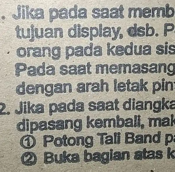 . Jika t gade caa memb tujuan display dsb. P . orang gada kedua sis Pada saa memasang đengan arah letak pin 2. Jika