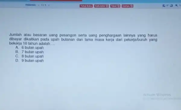 Jumlah atau besaran uang posangon serta uang penghargaan harus dibayar dikaikan pada upah bulanan dan lama masa kerja dari pekerjabunuh yang bekerja 10 tahun