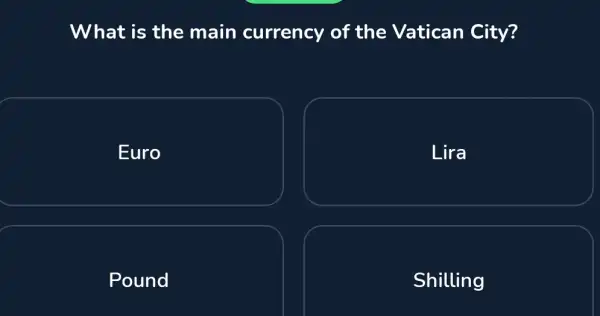 What is the main currency of the Vatican City? Euro Lira Pound Shilling