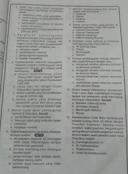 a. melebihkan APBN untuk pendidikan egain b. merenovasi kantor dinas di setiap wilayah penjuru Nusantara c. pemerataan pendidikan di seluruh d. melakukan demonstrasi pendidikan