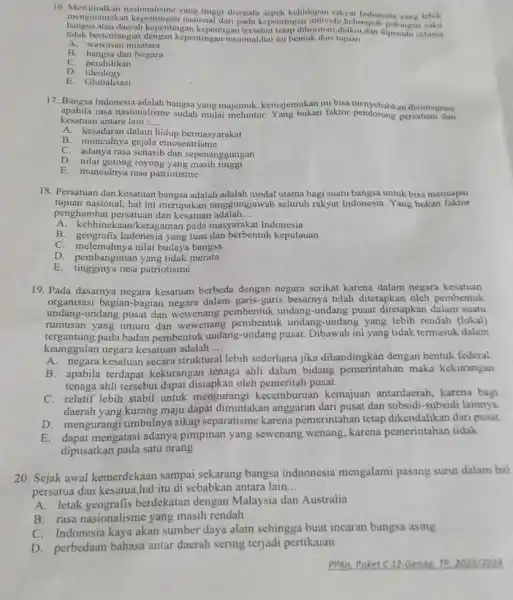 mengutamakan kepentingan yung tinggi disegala aspek kehidupan rakyat Indonesia yang lebih mengutamakan kepentingan nasiona pentingan individu,kelompol suku daerah kepentingan kepentigan tersebut tetap dibormati,diakui,dan dipenuhi