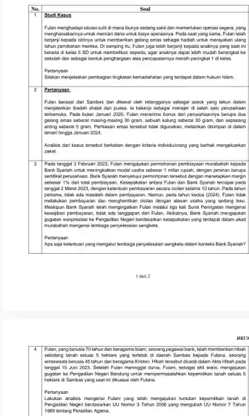 No. 1 Fulan menghadapi situasi sulit di mana ibunya sedang sakit dan memerlukan operasi segera yang mengharuskannya untuk mencari dana untuk biaya operasinya. Pada