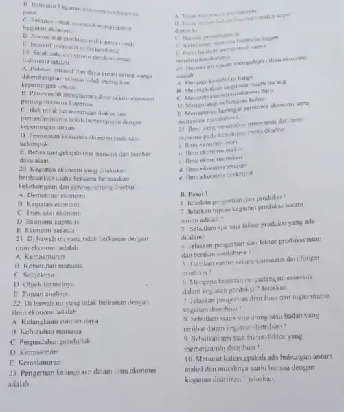 pasar kator kegiatan etonom berdasarkan pasar kegiatan ekonomi swasta dominan dalam F. Inisiatif masyarakat berkembang masyaduksi milik pemerintah 19 lonesia adalah sitem perekonomian Indonesia