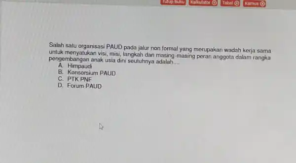 Salah satu organisas PAUD pada jalur non formal yang merupakan wadah kerja sama untuk menyatukan visi misi, langkah dan masing masing peran anggota dalam