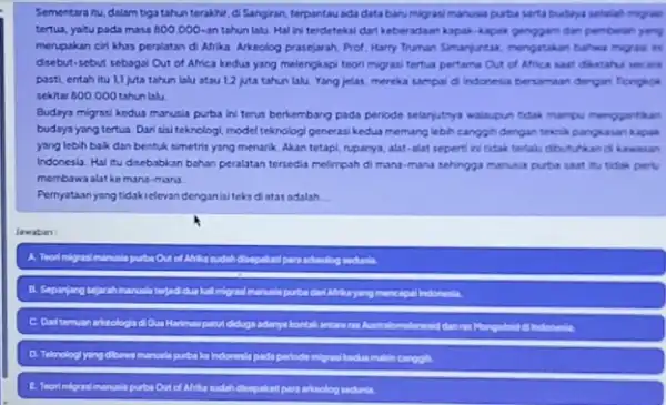 Sementara nu, dalam tiga tahun terakhir, di Sangiran terpantau ada data baru migrasi manusia puta serta budaya setelah migraw. tertua, yatu pada masa 800.000-an