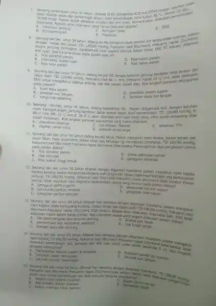 Seorang perempuan umur 41 tahun dirawat di RS didiagnosa ACS non STMI dengansit 10ribu, CR/MB sertai sesak dan ber keringat dingin. Hasil pemeriksaa suhu