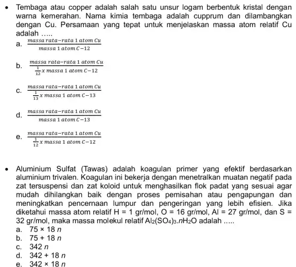 Tembaga atau copper adalah salah satu unsur logam berbentuk kristal dengan warna kemerahan . Nama kimia tembaga adalah cupprum dan dilambangkan dengan Cu .