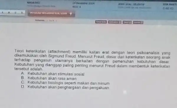 Teori keterikatan (attachmen)memiliki kailan eral dengan teori psikoanalisis yang dikemukakan oleh Sigmund Freud Menurut Freud, dasar dari ketenkatan seorang anak terhadap pengasuh utamanya berkaitan