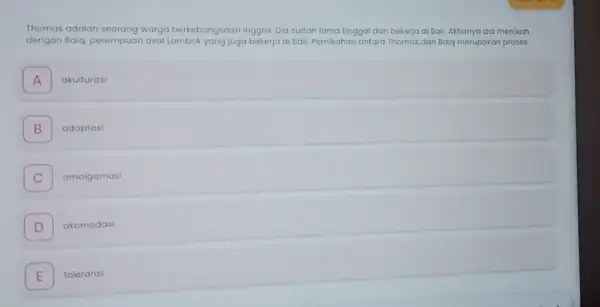 Thomas adalah seorang warga berkebangsaan Inggris Dia sudah lama tinggal dan bekerja di Bali. Akhirnya dia menikah dengan Baia perempuan asal juga bekerja di