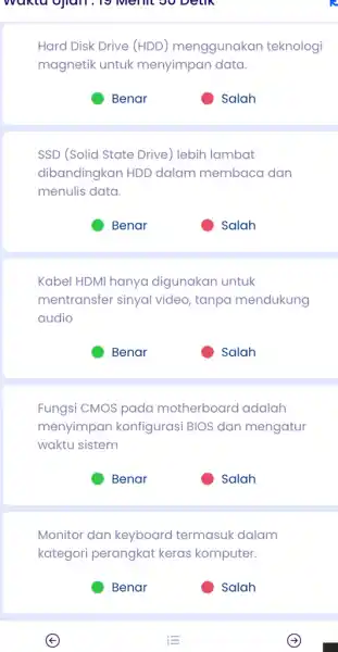 Waktu ojian . 19 Menit Ju Deuk Hard Disk Drive (HDD)menggunakan teknologi magnetik untuk menyimpan data. Salah SSD (Solid State Drive ) lebih lambat