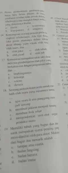 15. Proses pembentukar gambaran gam baran baru dalam pikiran, di man. gambaran tersebut tidak pernah dialam sebelumny a atau mungki n hanya sediki. yang