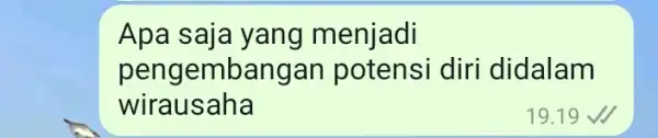 Apa saja yang menjadi pengembangan potensi diri didalam wirausaha