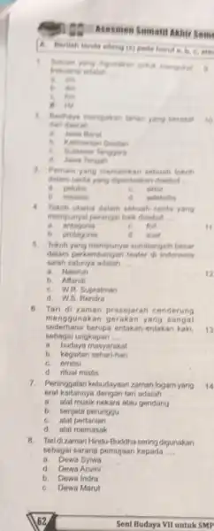 Asesmen Sumati Akhir Sem A. Beritah tanda sitang (r)C. when yang digunakan untuk mengukur __ B. cm B. the C. hen B. He darl