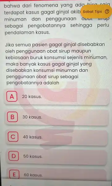 bahwa dari fenomena yang ado hica cain terdapat kasus gagal ginjal akib Sobat Tips (?) minuman dan penggunaar Ouul shup sebagai pengobatannya sehingga perlu