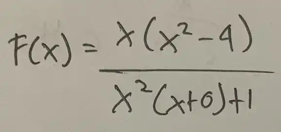 F(x)=(x(x^2-4))/(x^2)(x+0)+1