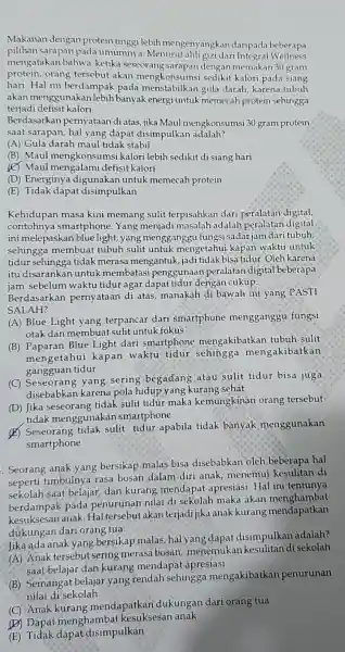 . Makanan dengan protein tinggi lebih mengenyangkan daripada beberapa pilihan sarapan pada umumnya. Menurut ahli gizi dari Integral Wellness mengatakan bahwa ketika seseorang sarapan