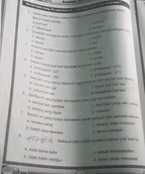 pada huruf a, b catand pod parting yang paling benar a. Istam adalah __ ajaran tatu bentuk usaha bersama peraut yang dibelahkan dalam a: