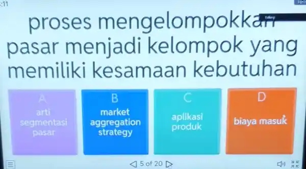 proses mengelompokkan pasar menjadi kelompok yang memiliki kesamaan kebutuhan arti segmentasi pasar market aggregation strategy aplikasi produk biaya masuk