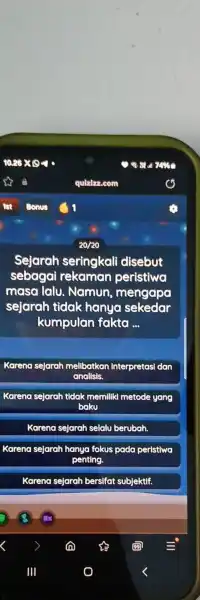 Sejarah seringkal disebut sebagai rekaman peristiwa masa lalu .Namun mengapo sejarah tidak hanya sekedar kumpulan fakto __ Karena sejarah mellbatkan interpretas idon anallsis. sejarah