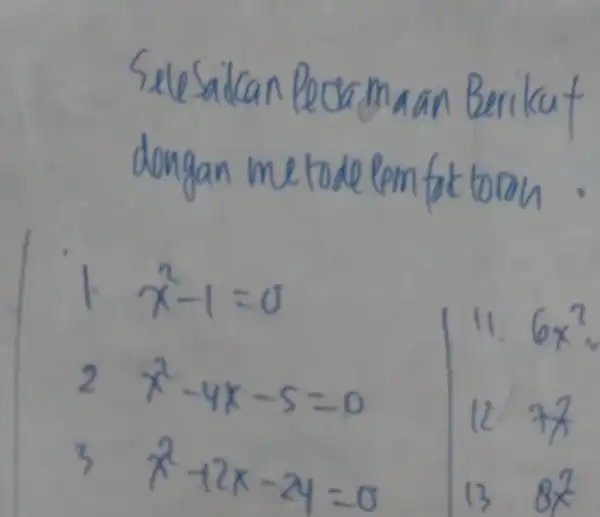 Selesaican Pecarmaan Berilcut dengan metodelem fok toran.