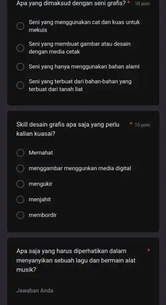 Skill desain grafis apa saja yang perlu kalian kuasai? Memahat menggambar menggunkan media digital mengukir menjahit membordir Apa yang dimaksud dengan seni grafis? x