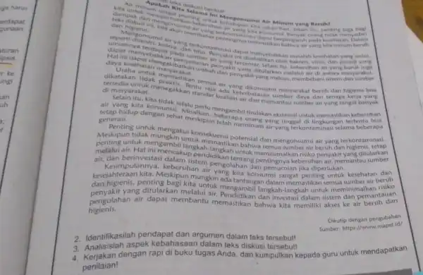 Taks diskusi berikut! Air minpakah Kita Selama min kita untuk mengangat penting untuk Mengonsumsi Air Minum yang Bersih!ting juga dampak dari emperhatikan kebentuk kehidupan