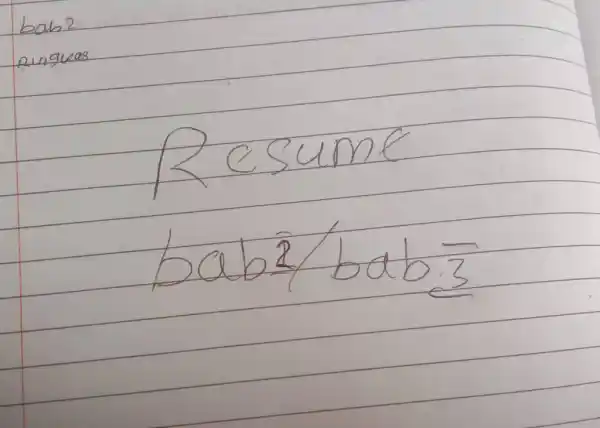 bah 2 pingues " Resume " bab^(2)//bab bar(3)