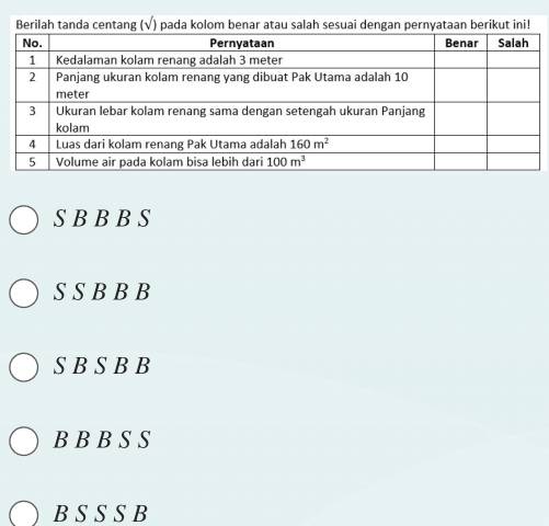 Berilah Tanda Centang (sqrt()) Pada Kolom Benar Atau Salah Sesuai ...