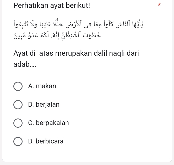 Perhatikan Ayat Berikut! Ayat Di Atas Merupakan Dalil Naqli Dari Adab ...