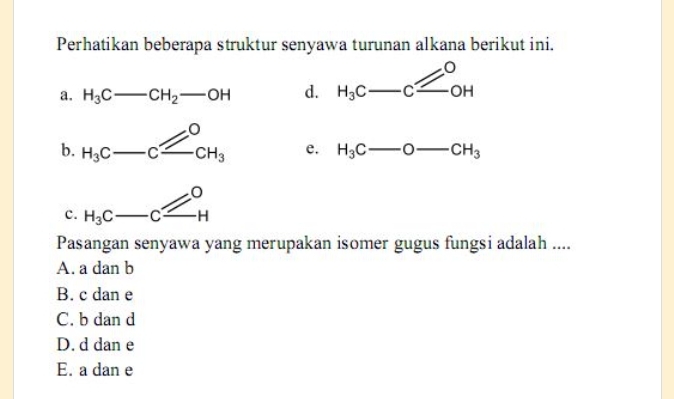 Perhatikan Beberapa Struktur Senyawa Turunan Alkana Berikut Ini. A. H ...