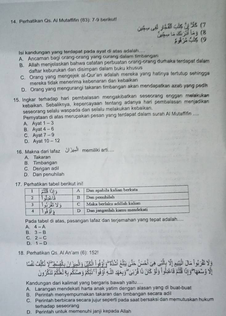 Perhatikan Qs. Al Mutaffifin (83): 7-9 Berikut! Isi Kandungan Yang ...