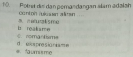 Potret Diri Dan Pemandangan Alam Adalah Contoh Lukisan Aliran Qquad A ...