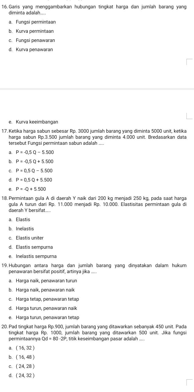 Garis Yang Menggambarkan Hubungan Tingkat Harga Dan Jumlah Barang Yang ...