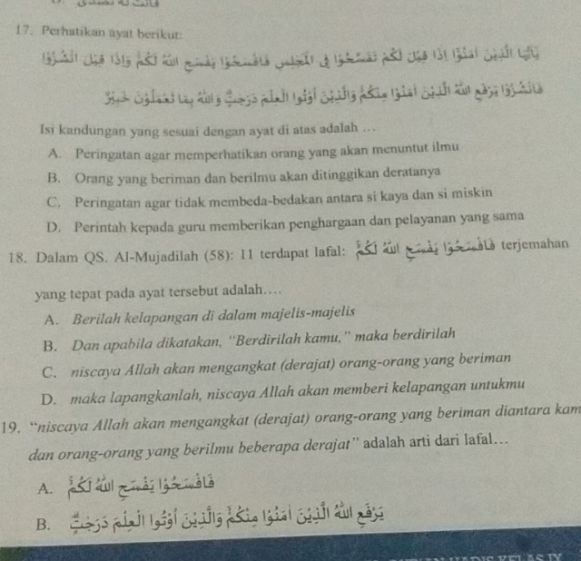 Perhatikan Ayat Berikut: Isi Kandungan Yang Sestaif Dengen Ayat Di Atas ...