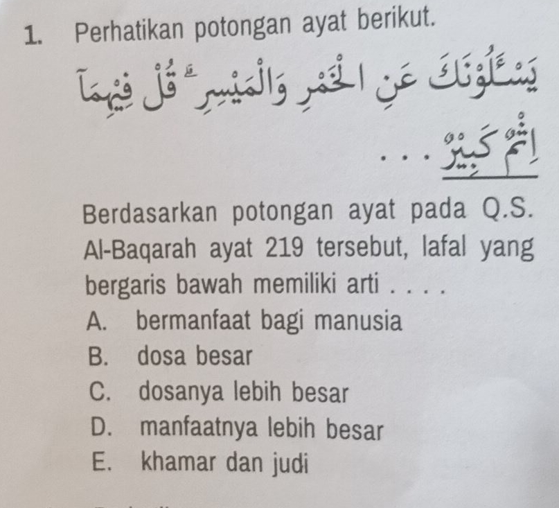 Perhatikan Potongan Ayat Berikut. بَسْ Berdasarkan Potongan Ayat Pada Q ...