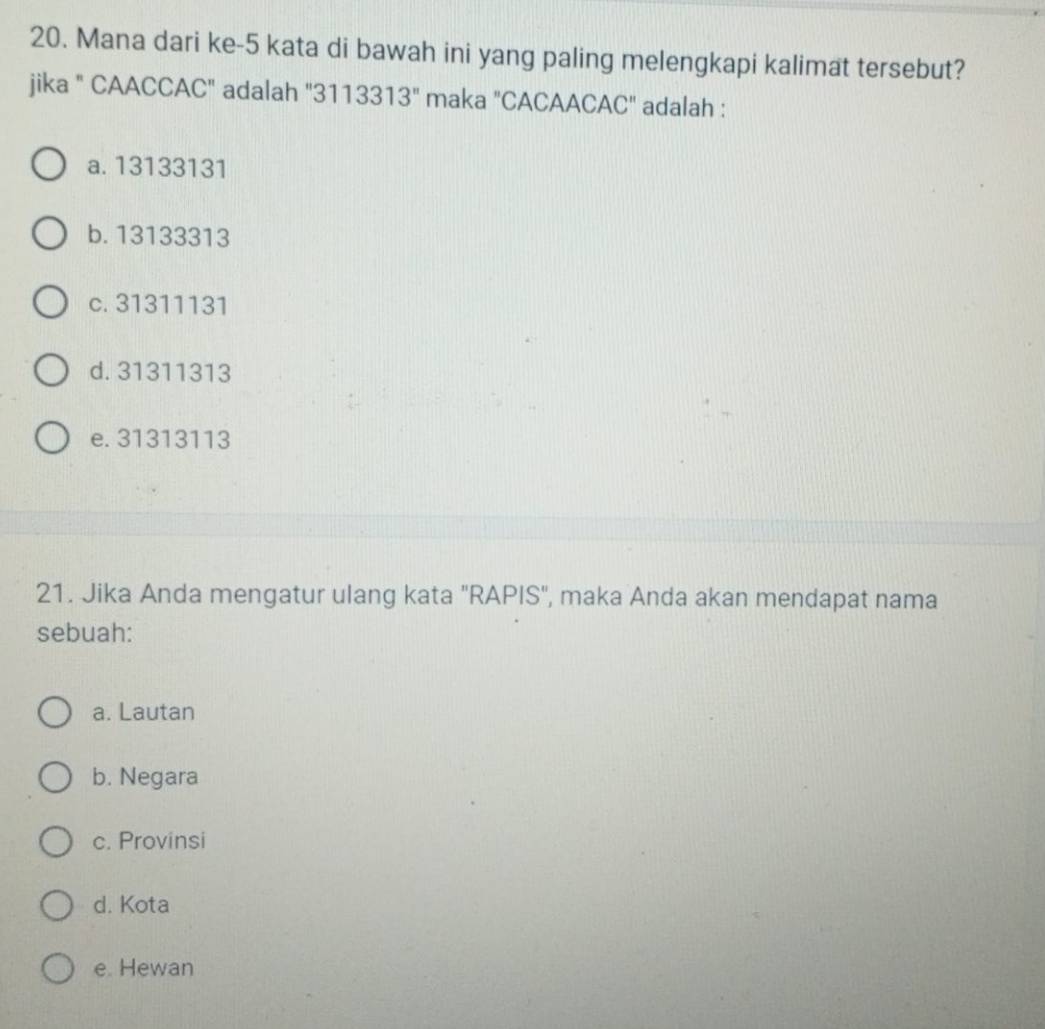 Mana Dari Ke-5 Kata Di Bawah Ini Yang Paling Melengkapi Kalimat ...