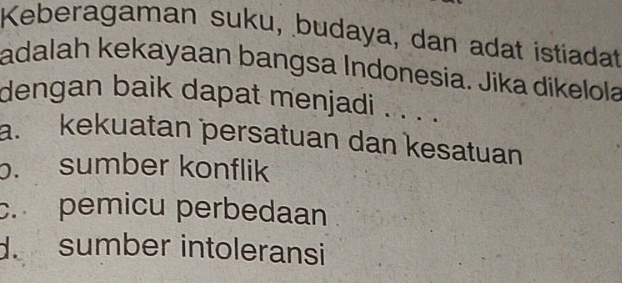 Keberagaman Suku, Budaya, Dan Adat Istiadat Adalah Kekayaan Bangsa ...