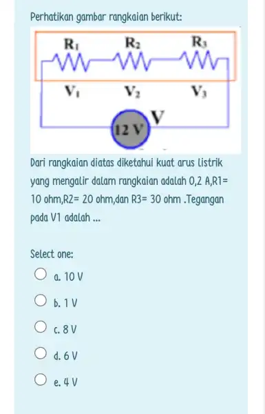 Perhatikan Gambar Rangkaian Berikut Dari Rangkaian Diatas Diketahui Kuat Arus Listrik Yang 