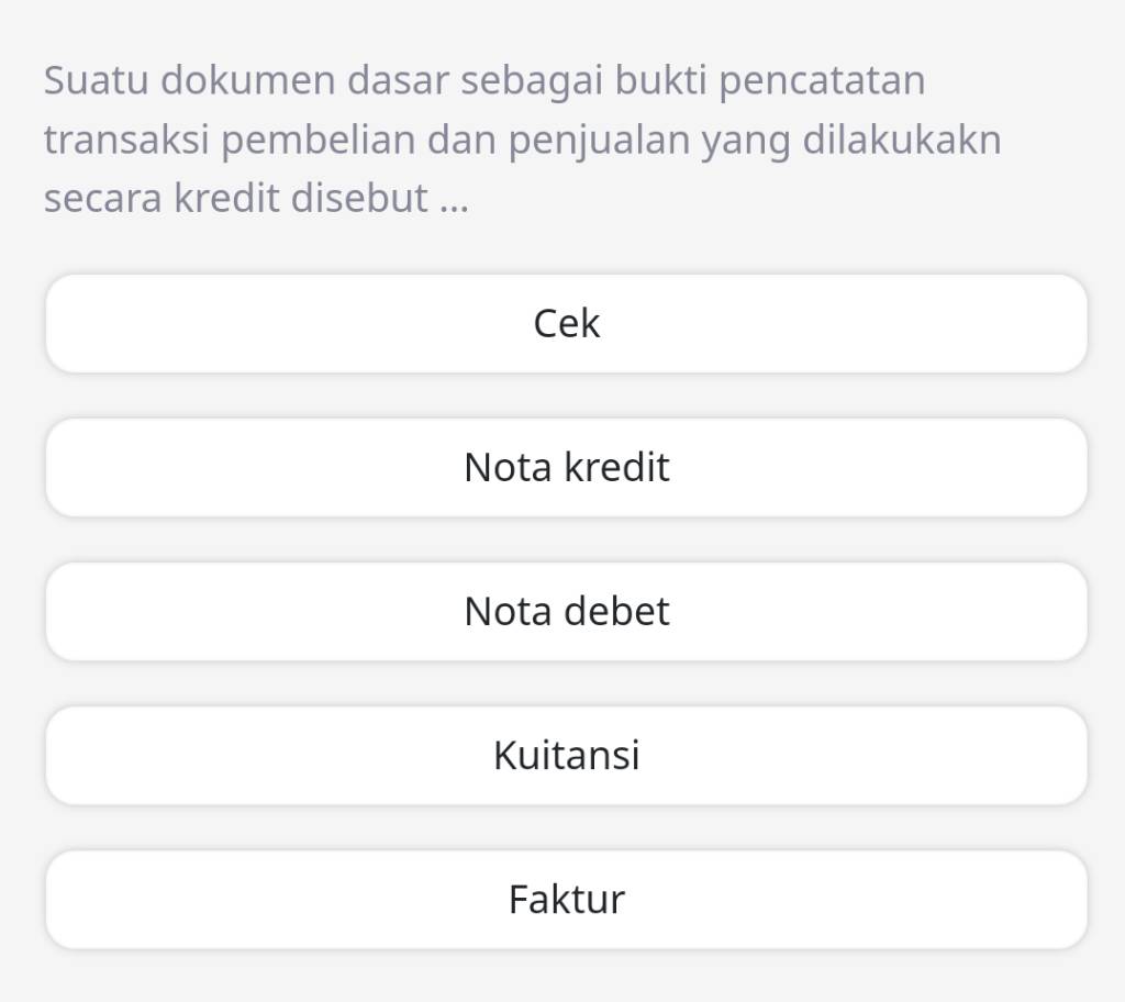 Suatu Dokumen Dasar Sebagai Bukti Pencatatan Transaksi Pembelian Dan ...