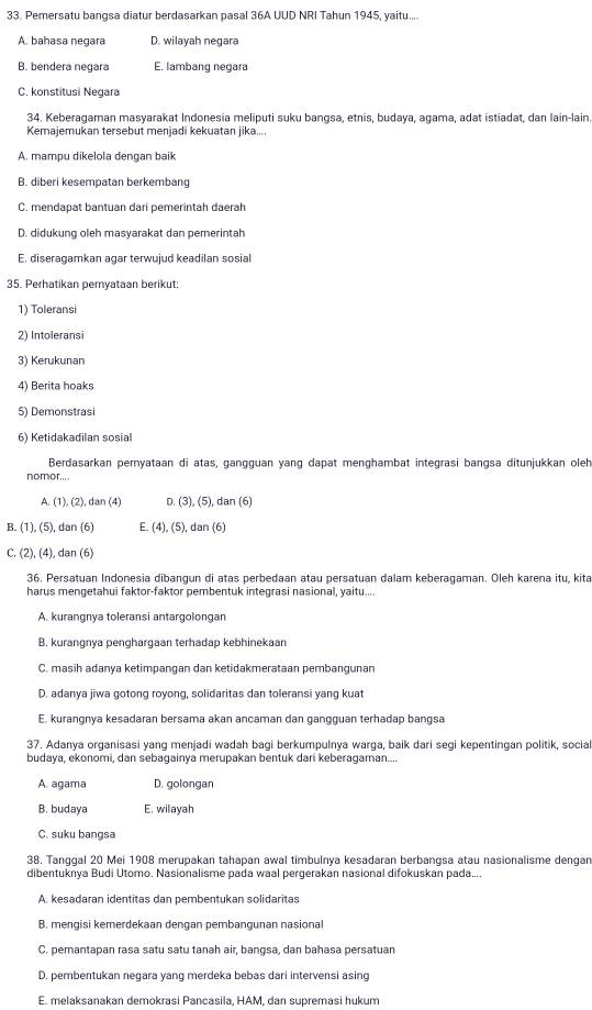 Pemersatu Bangsa Diatur Berdasarkan Pasal 36a Uud Nri Tahun 1945, Yaitu ...