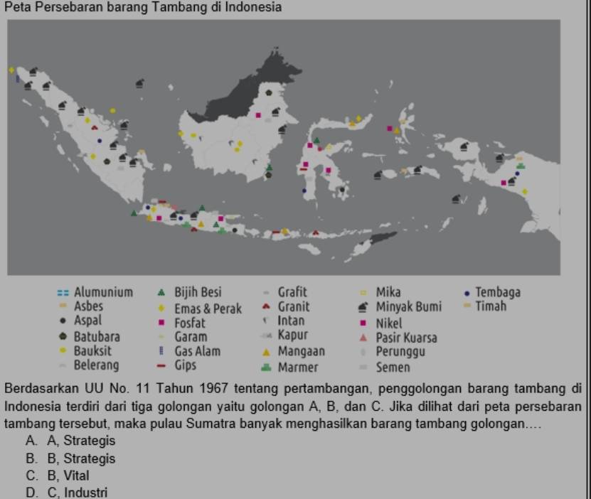 Peta Persebaran Barang Tambang Di Indonesia Berdasarkan Uu No. 11 Tahun ...