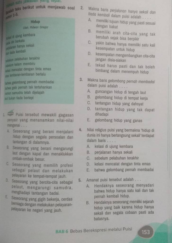 Makna Baris Perjalanan Hanya Sekali Dan Tiada Kembali Dalam Puisi ...