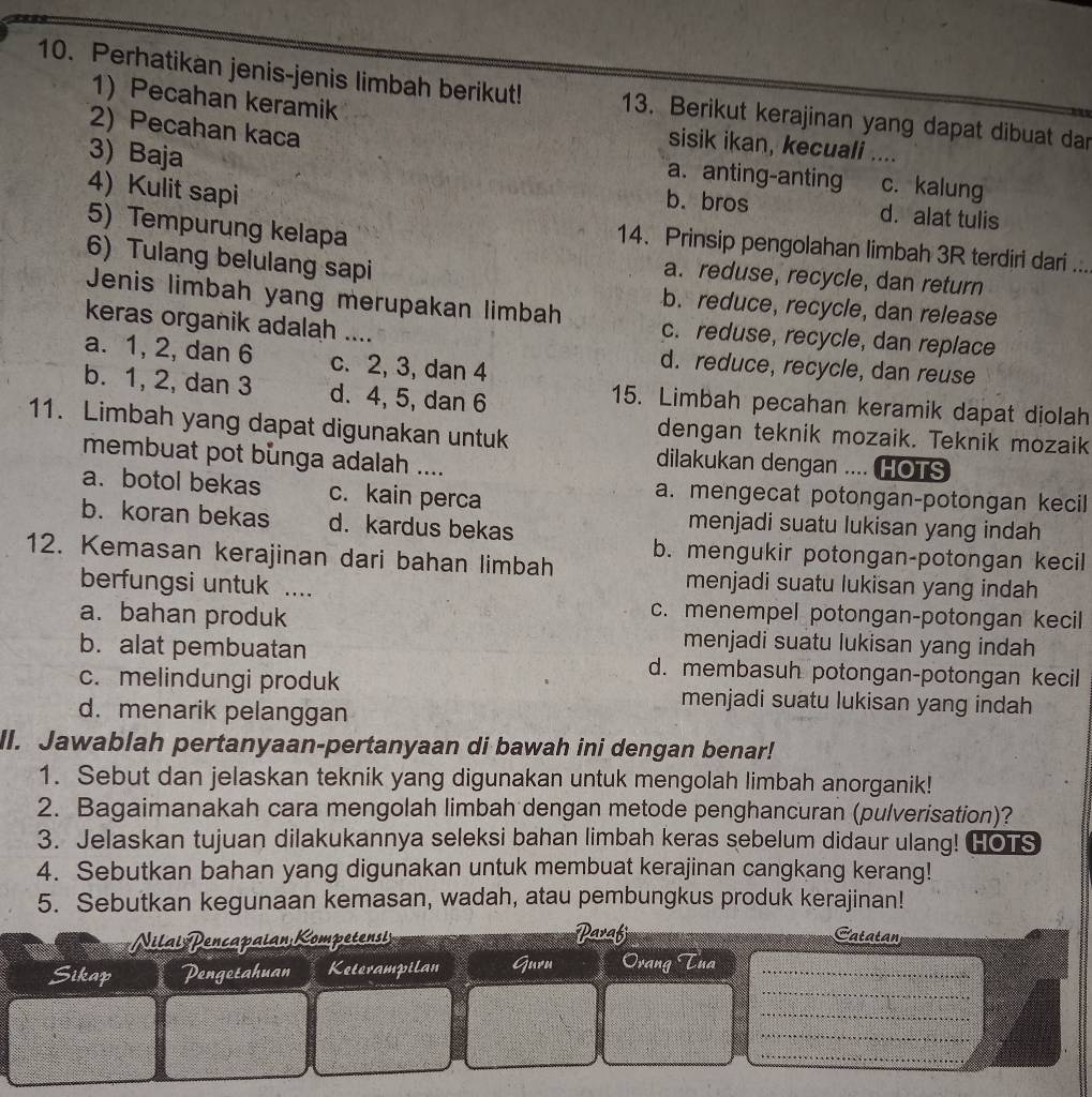 Perhatikan Jenis-jenis Limbah Berikut! Pecahan Keramik Pecahan Kaca ...