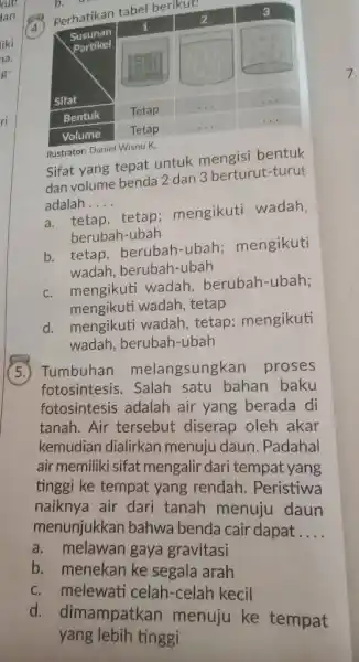 (4.) Illustrator: Daniel Wisnu K dan volume bend untuk mengisi bentuk adalah.... a. tetap, tetap; mengikuti wadah, berubah-ubah b. tetap, berubah-ubah; mengikuti wadah, berubah-ubah