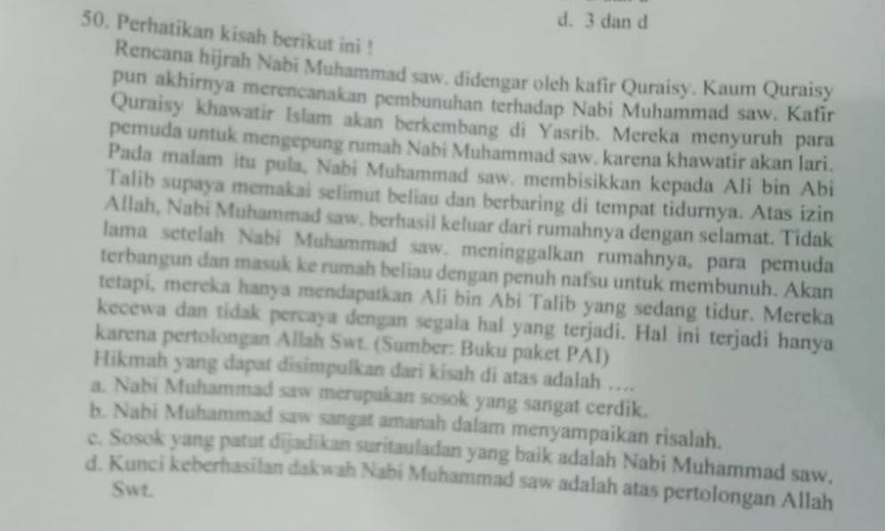 Perhatikan Kisah Berikut Ini ! D. 3 Dan D Rencana Hijrah Nabi Muhammad ...