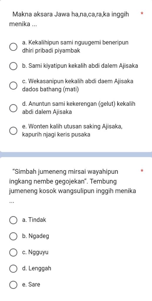 Makna Aksara Jawa Ha,na,ca,ra,ka Inggih Menika ... A. Kekalihipun Sami ...