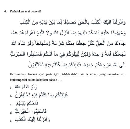 Perhatikan Ayat Berikut! Berdasarkan Bacaan Ayat Pada Q.s. Al-maidah/5: ...