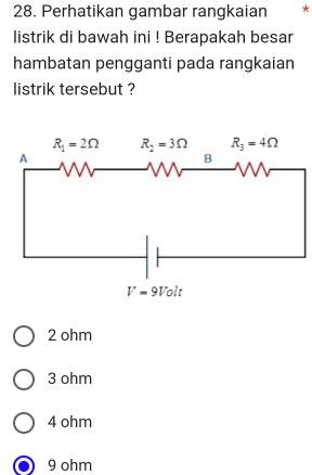 Perhatikan Gambar Rangkaian Listrik Di Bawah Ini ! Berapakah Besar ...