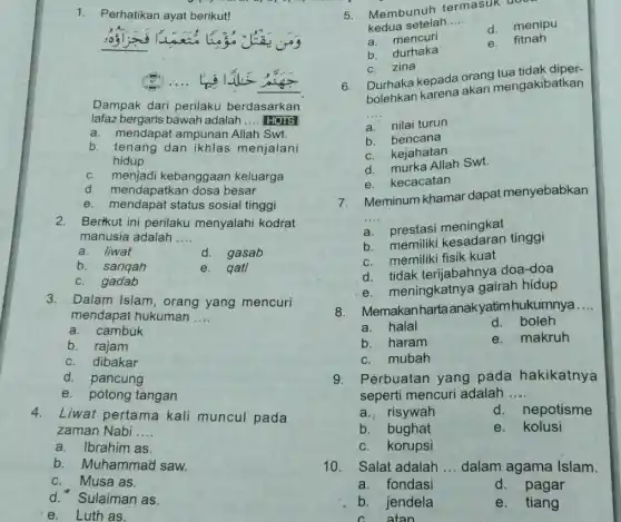 Perhatikan Ayat Berikut Dampak Dari Perilaku Berdasarkan Lafaz