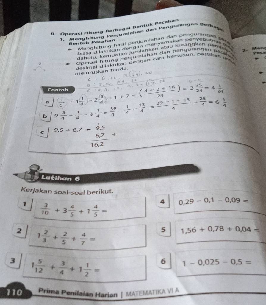 B. Operasi Hitung Berbagai Bentuk Pecahan Dan Pengurangan Eerbatiky ...